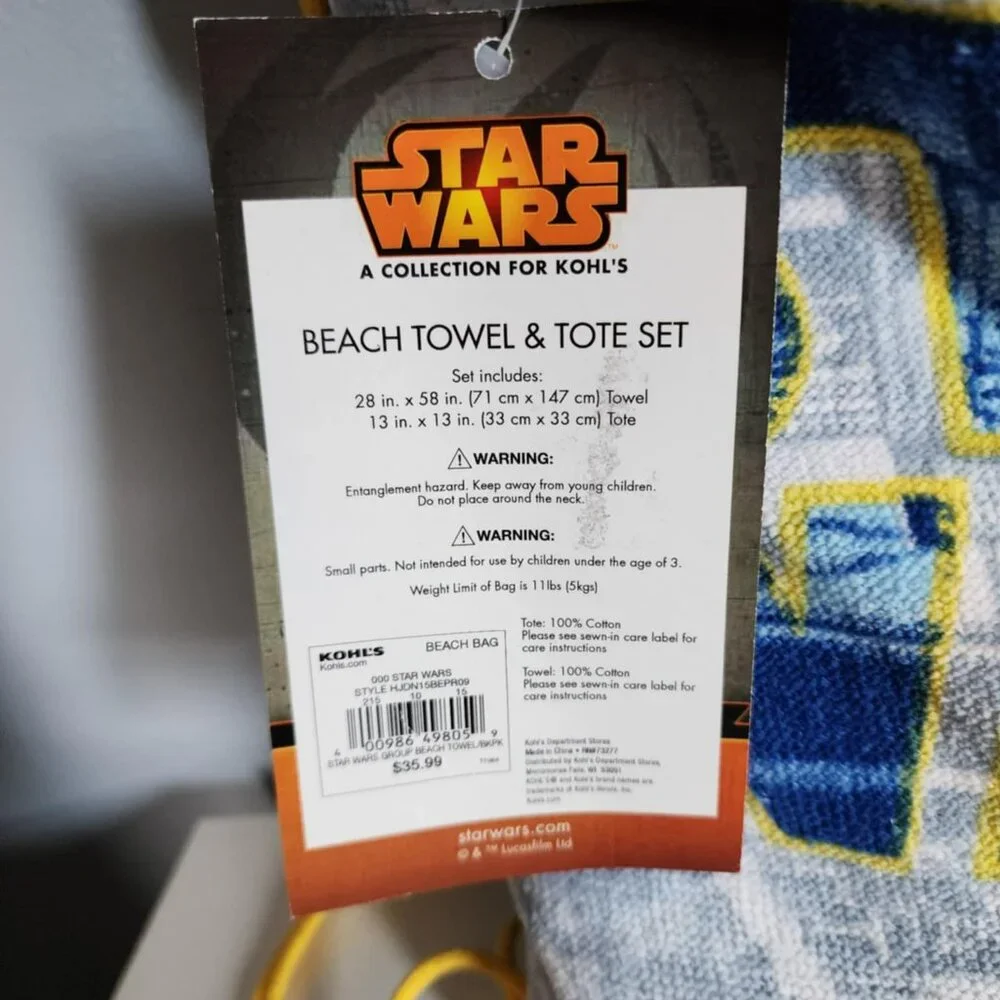 NWT Disney Star Wars Beach Twole and Tote Set